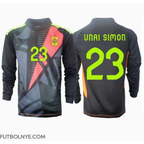 Camiseta España Unai Simon #23 Portero Visitante Equipación Eurocopa 2024 manga larga
